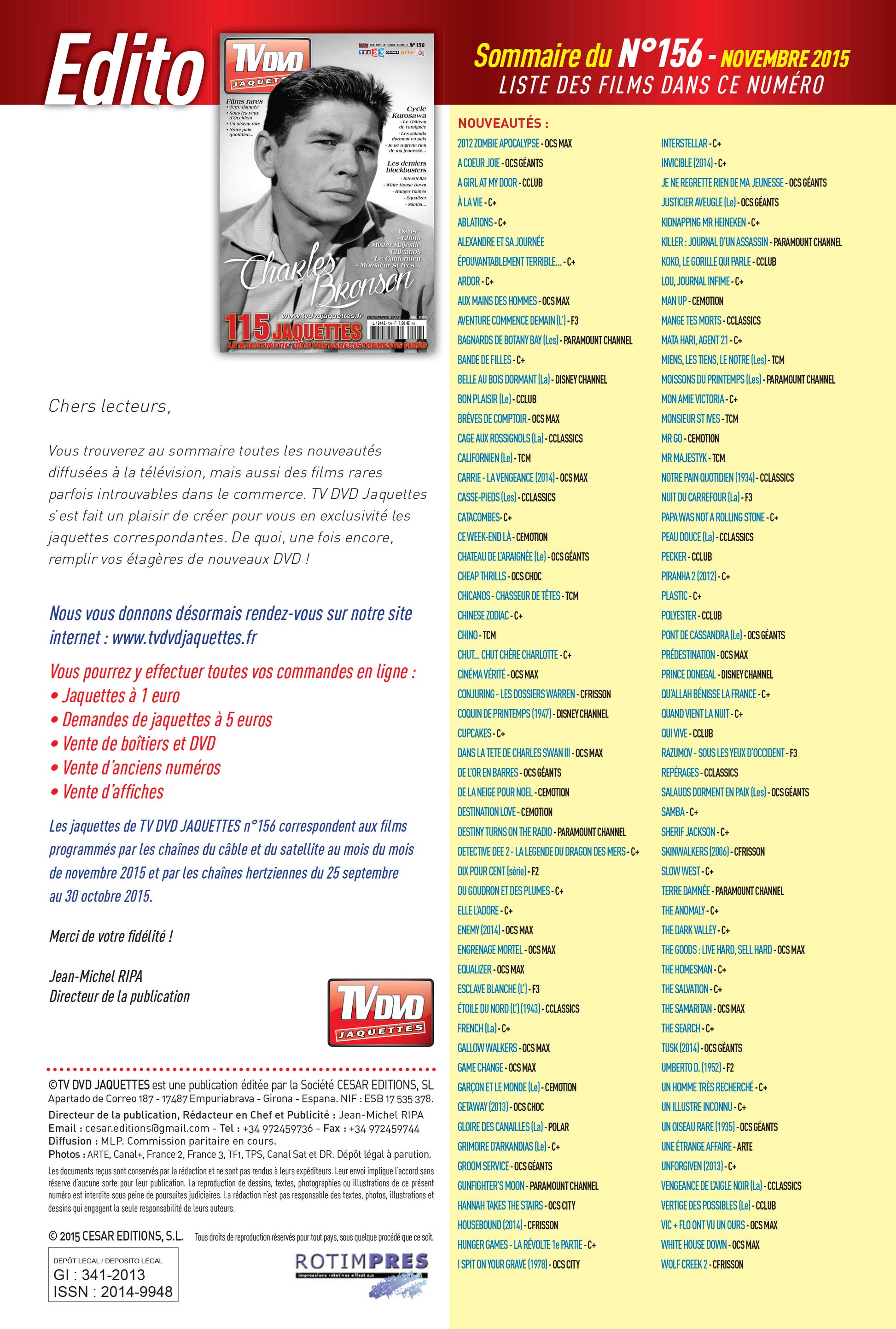 TV DVD JAQUETTE N°156