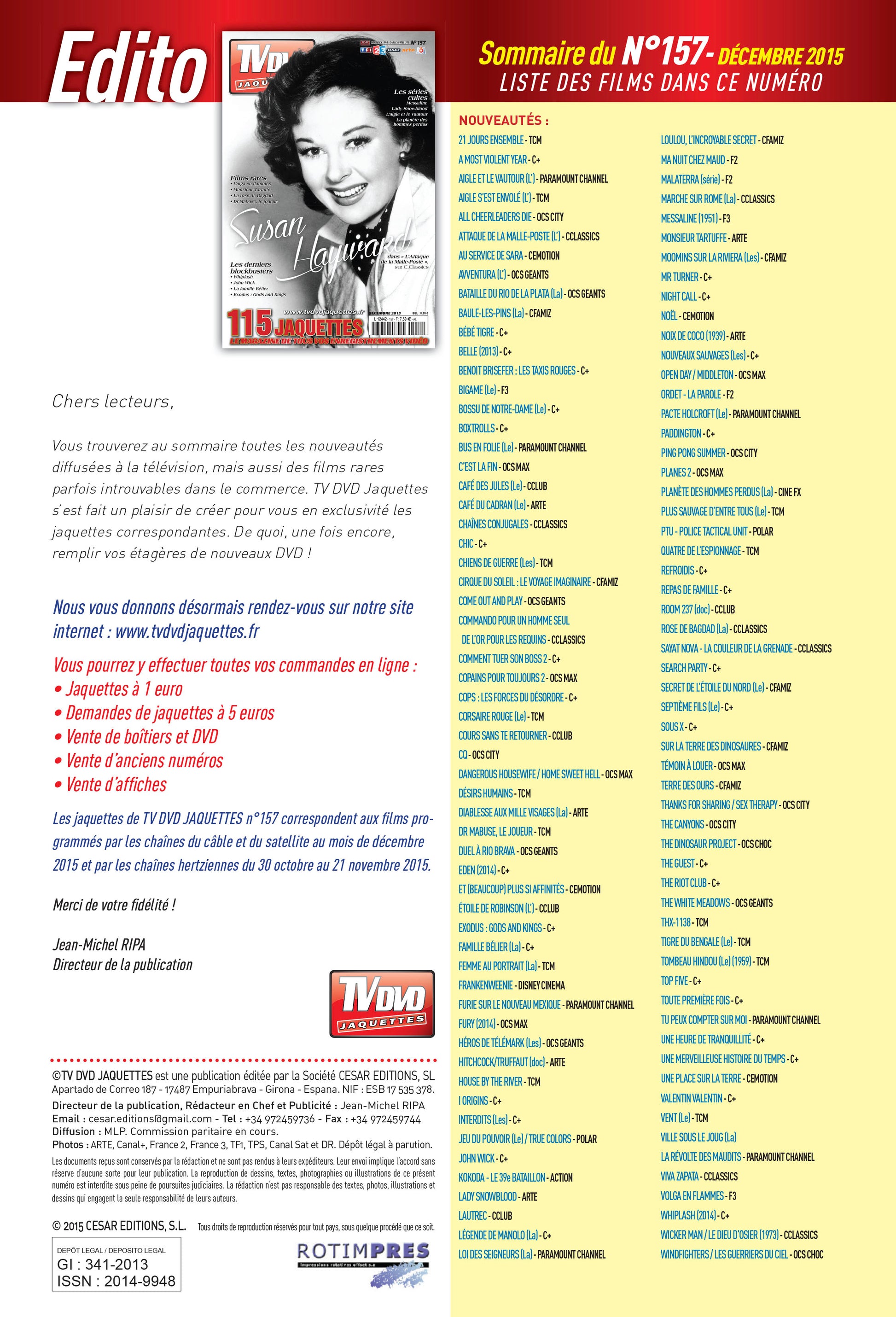 TV DVD JAQUETTE N°157