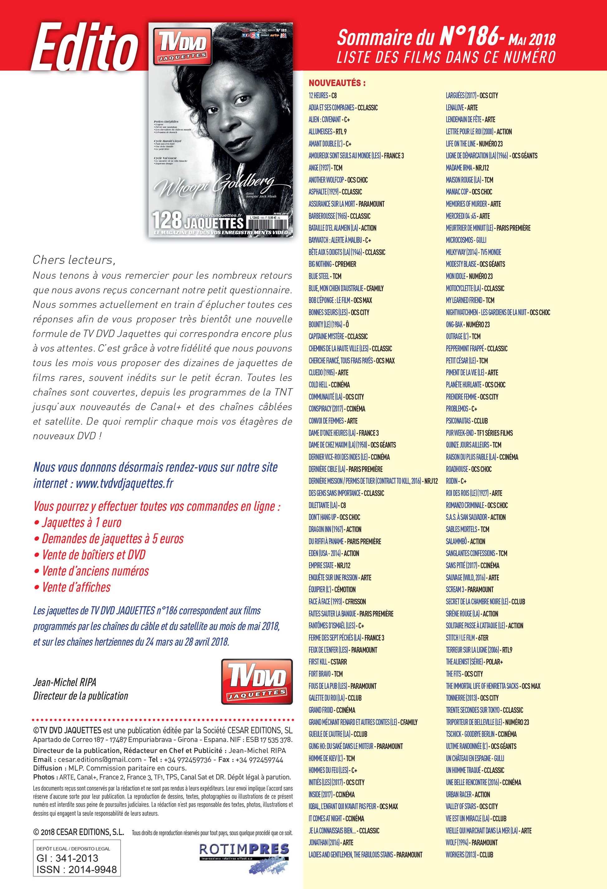 TV DVD JAQUETTE N°186