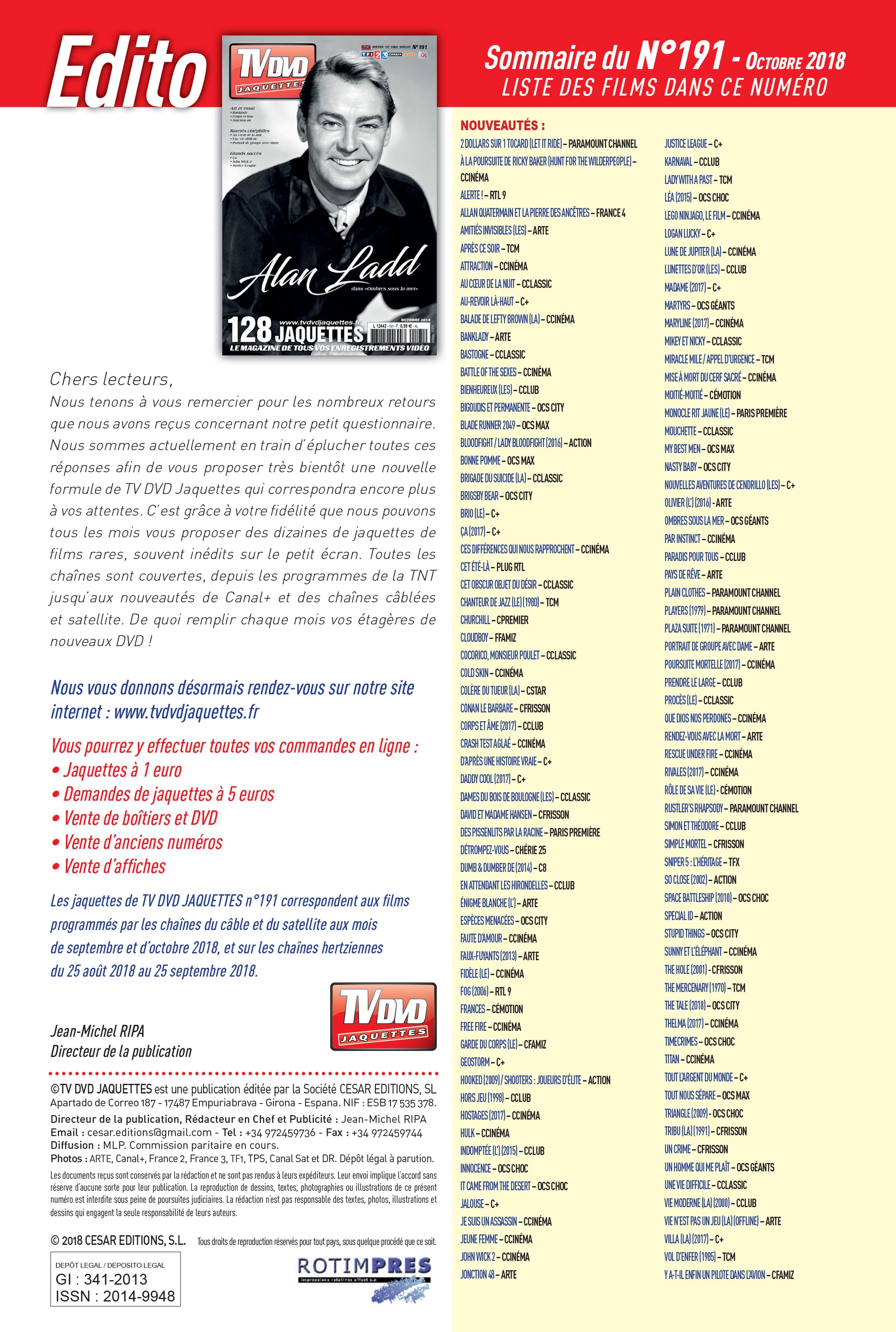 TV DVD JAQUETTE N°191