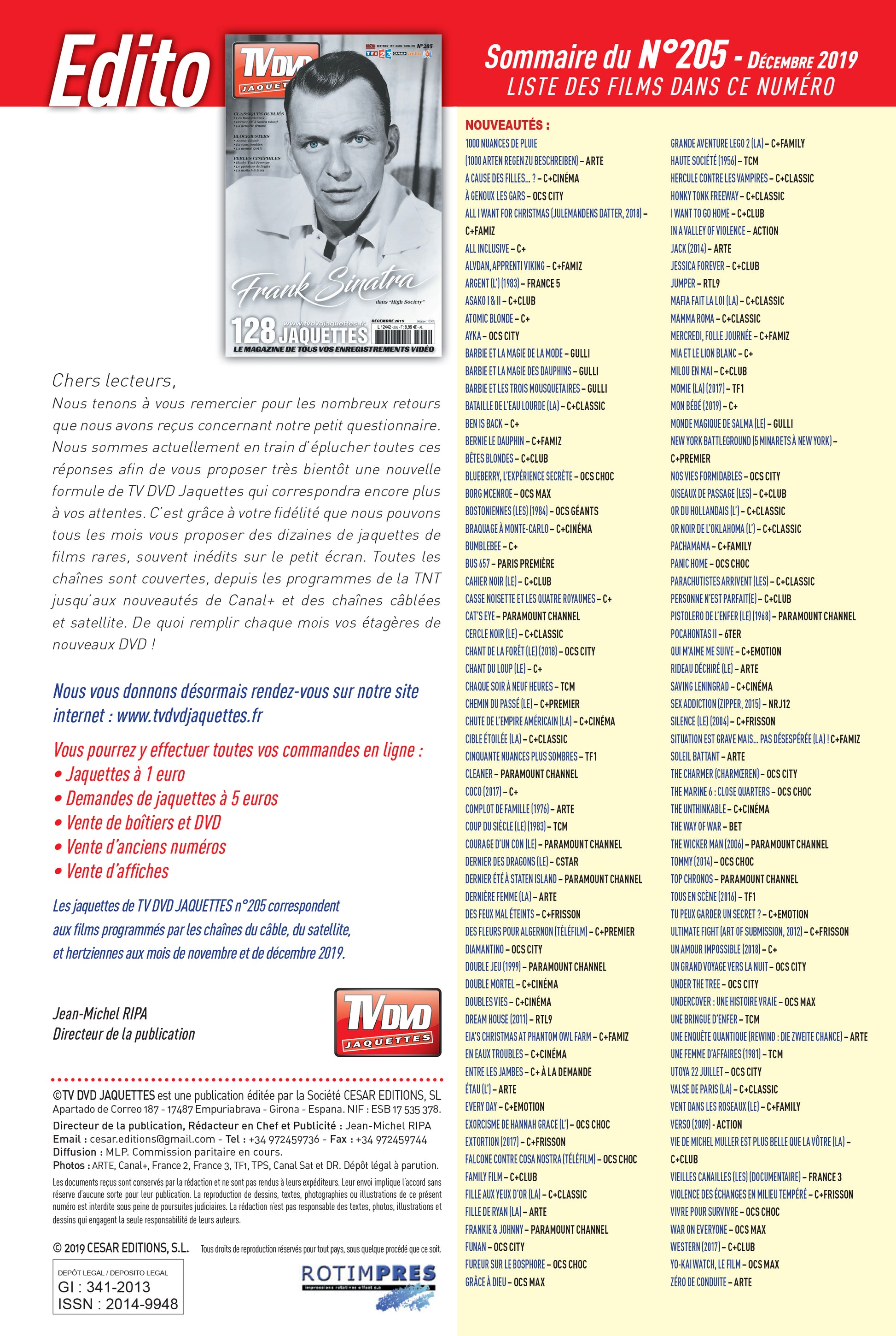 TV DVD JAQUETTE N°205