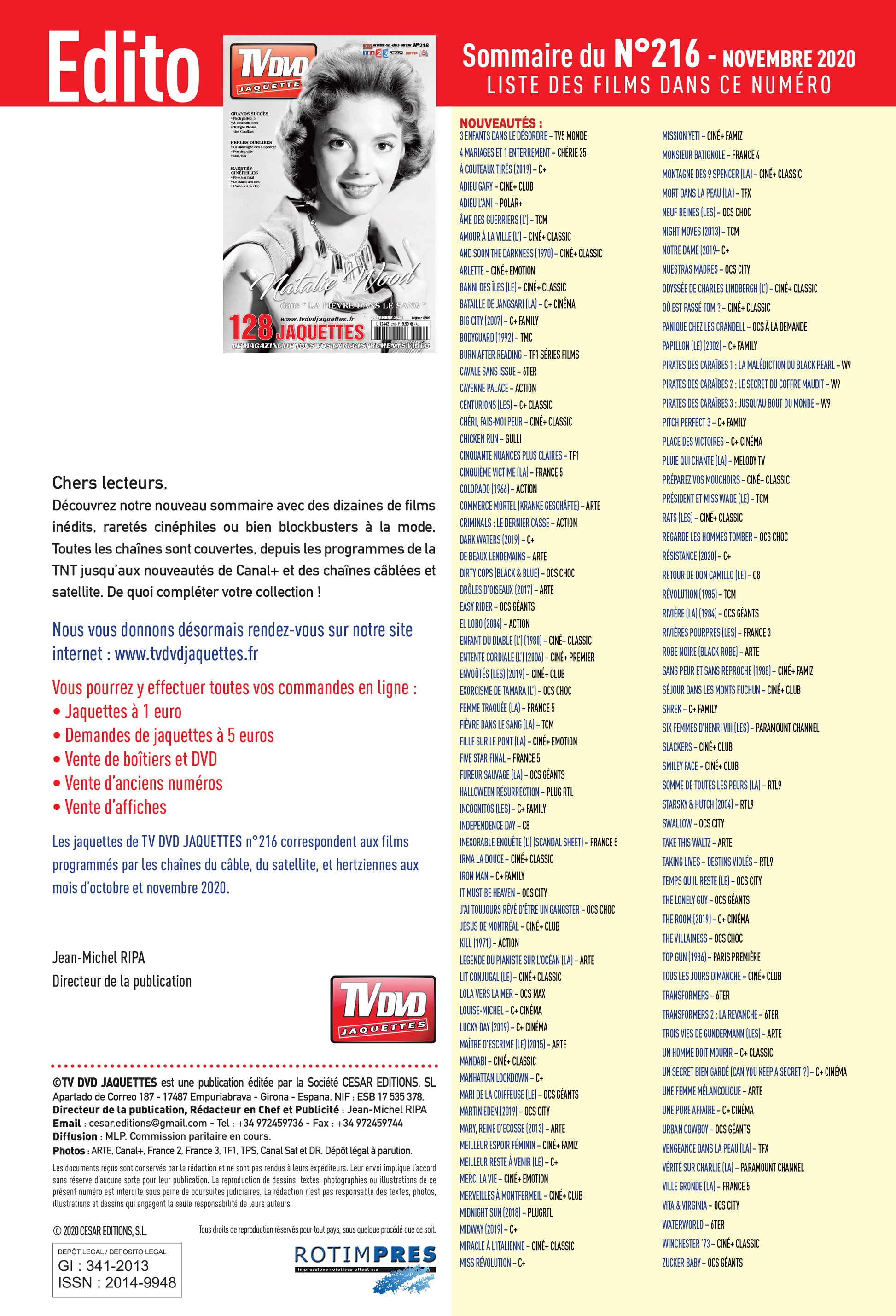 TV DVD JAQUETTE N°216