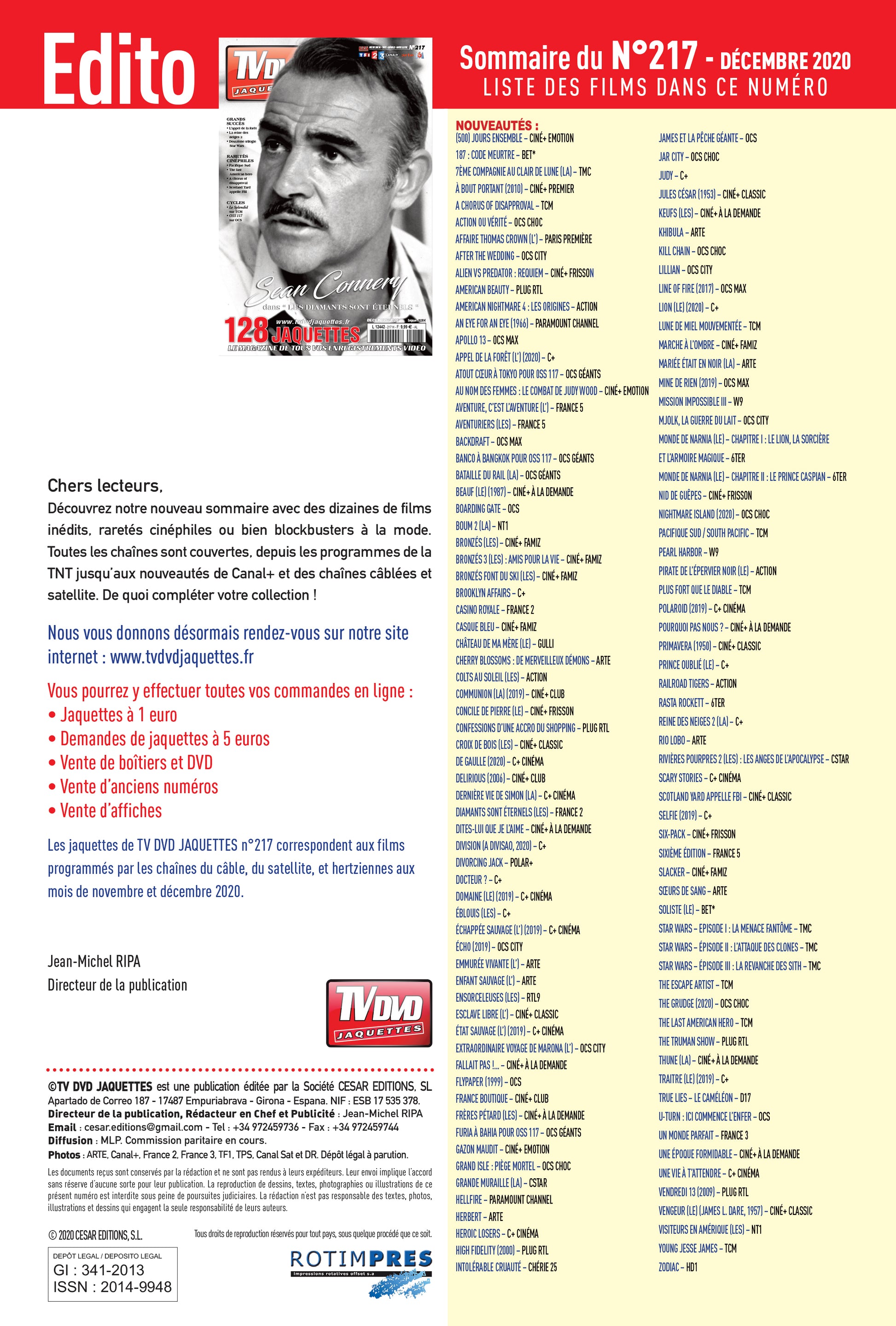 TV DVD JAQUETTE N°217