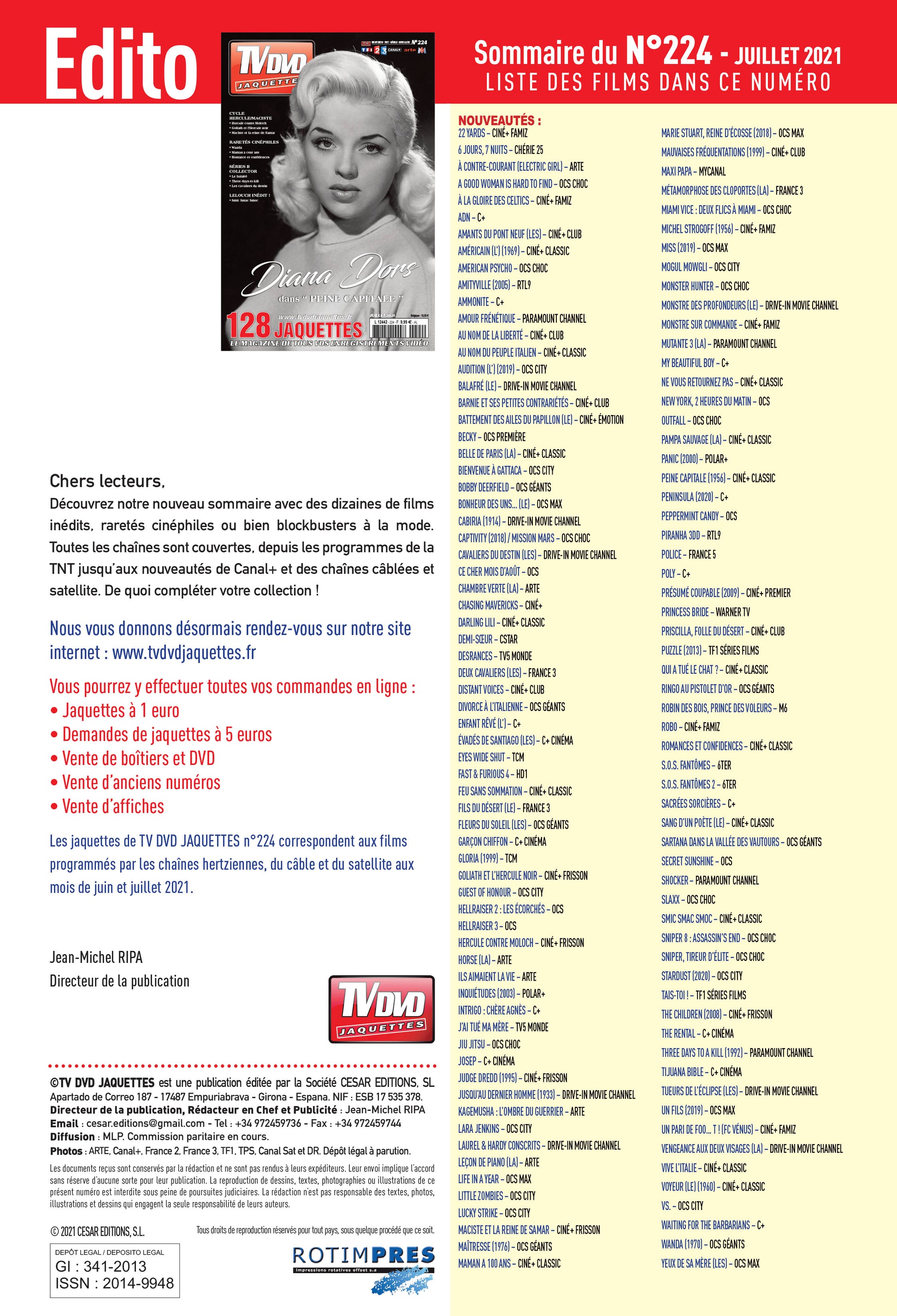 TV DVD JAQUETTE N°224