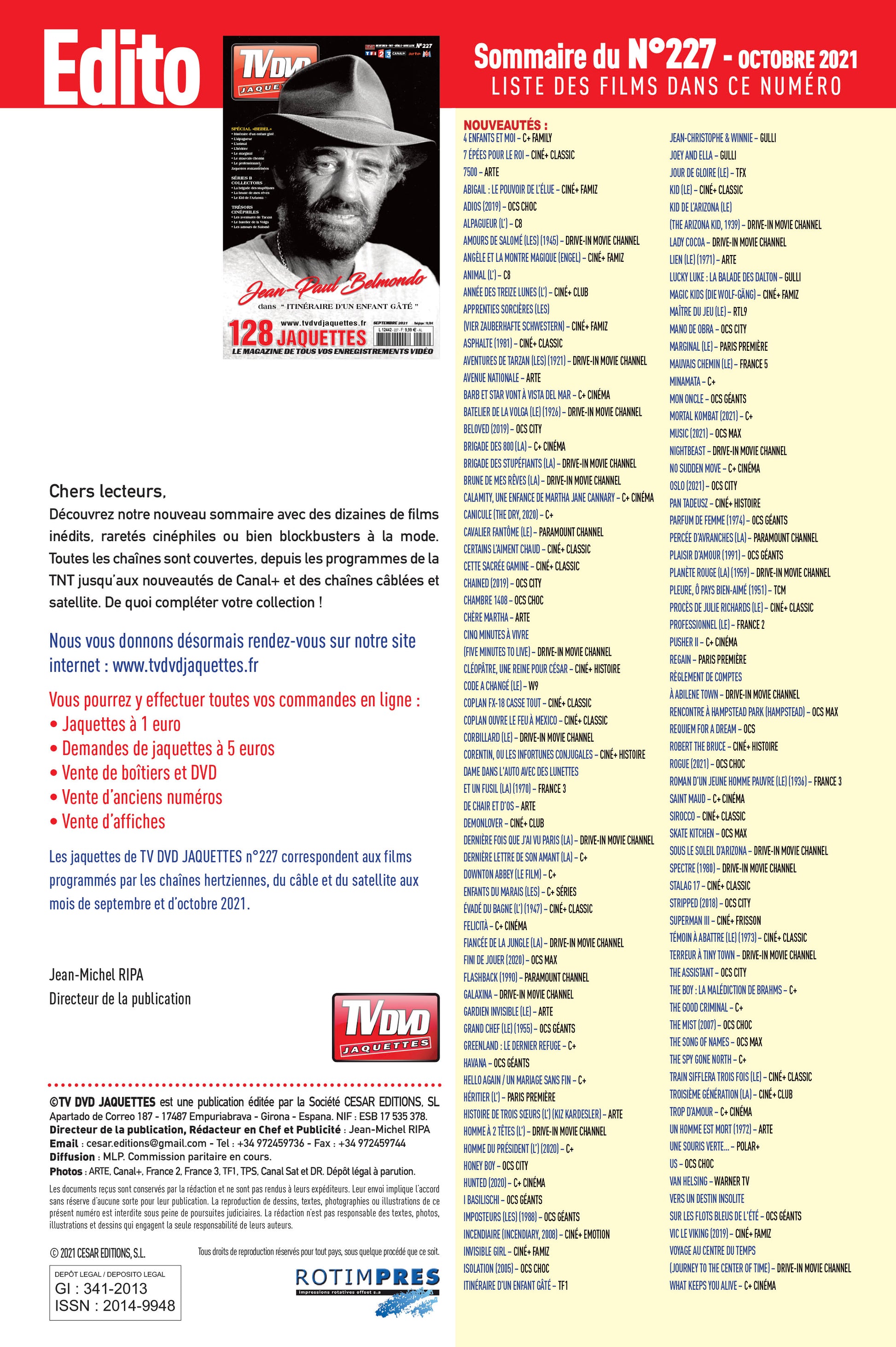 TV DVD JAQUETTE N°227