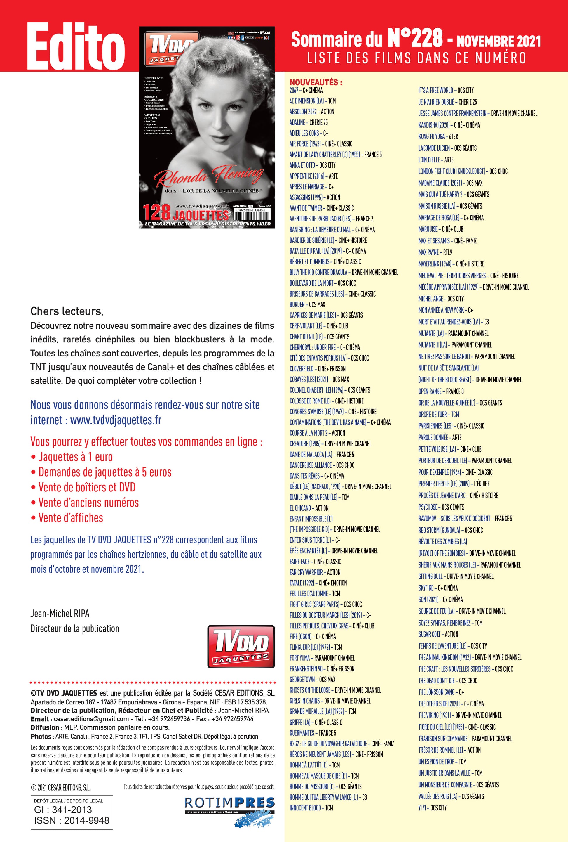 TV DVD JAQUETTE N°228