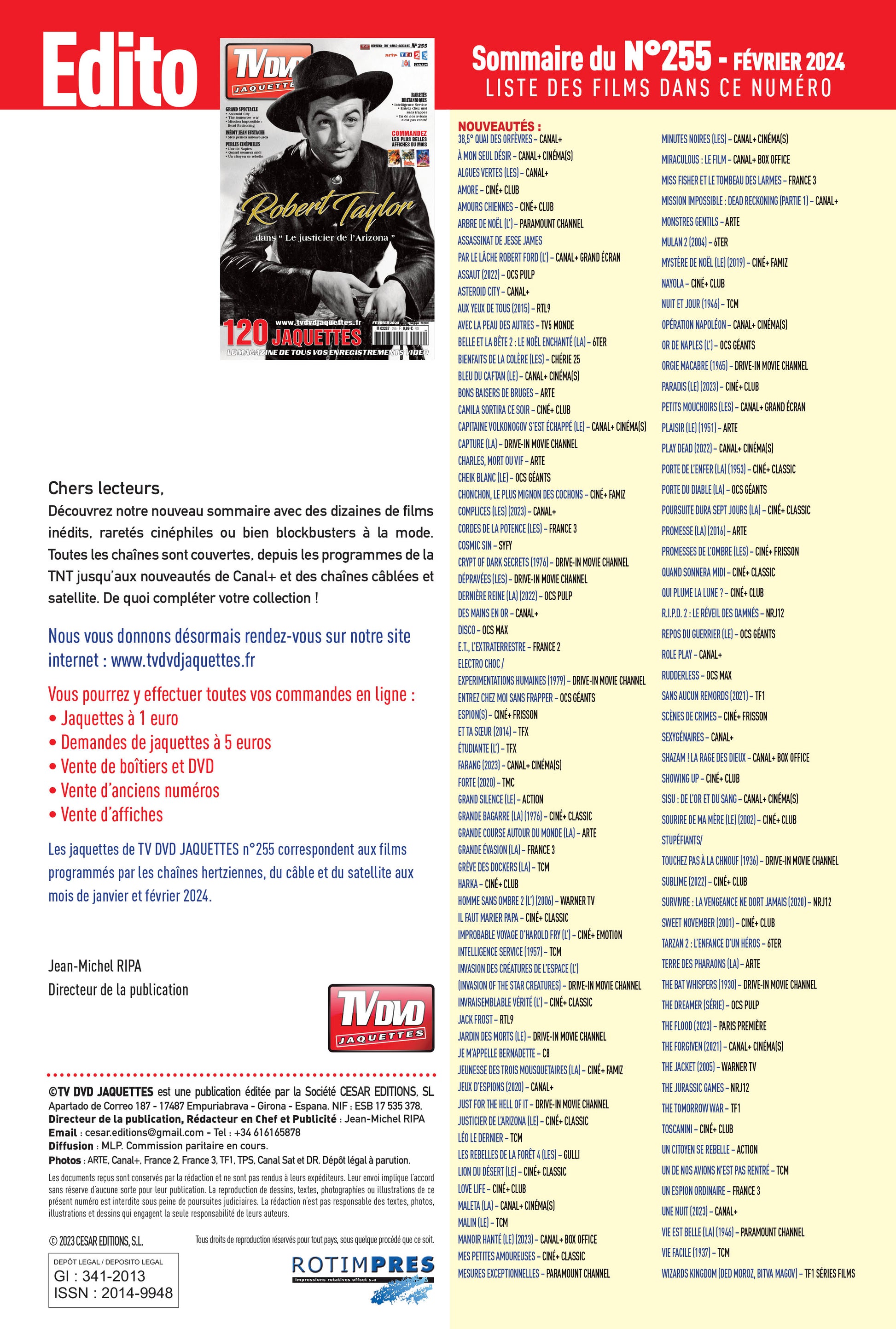 TV DVD JAQUETTE N°255