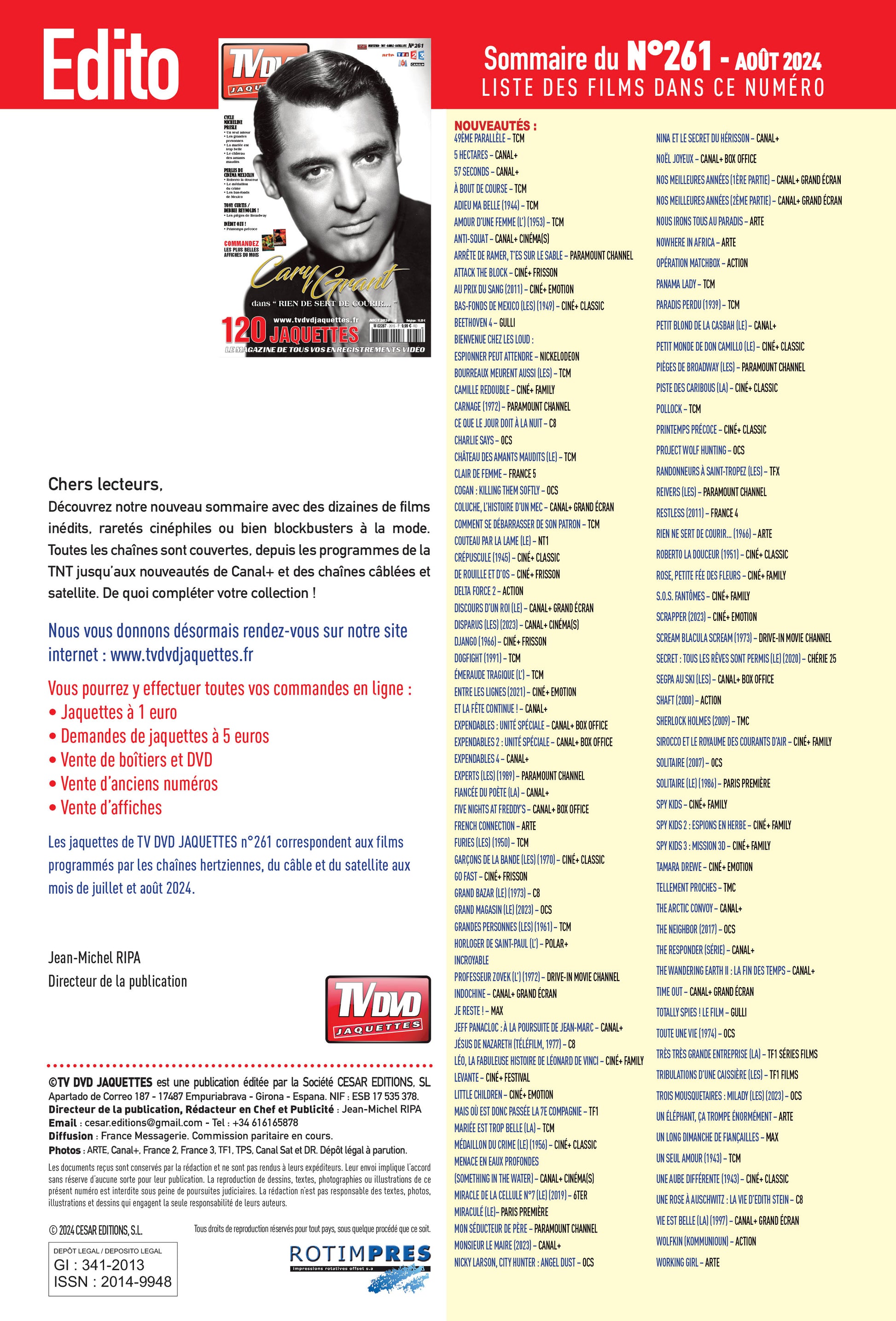 TV DVD JAQUETTE N°262