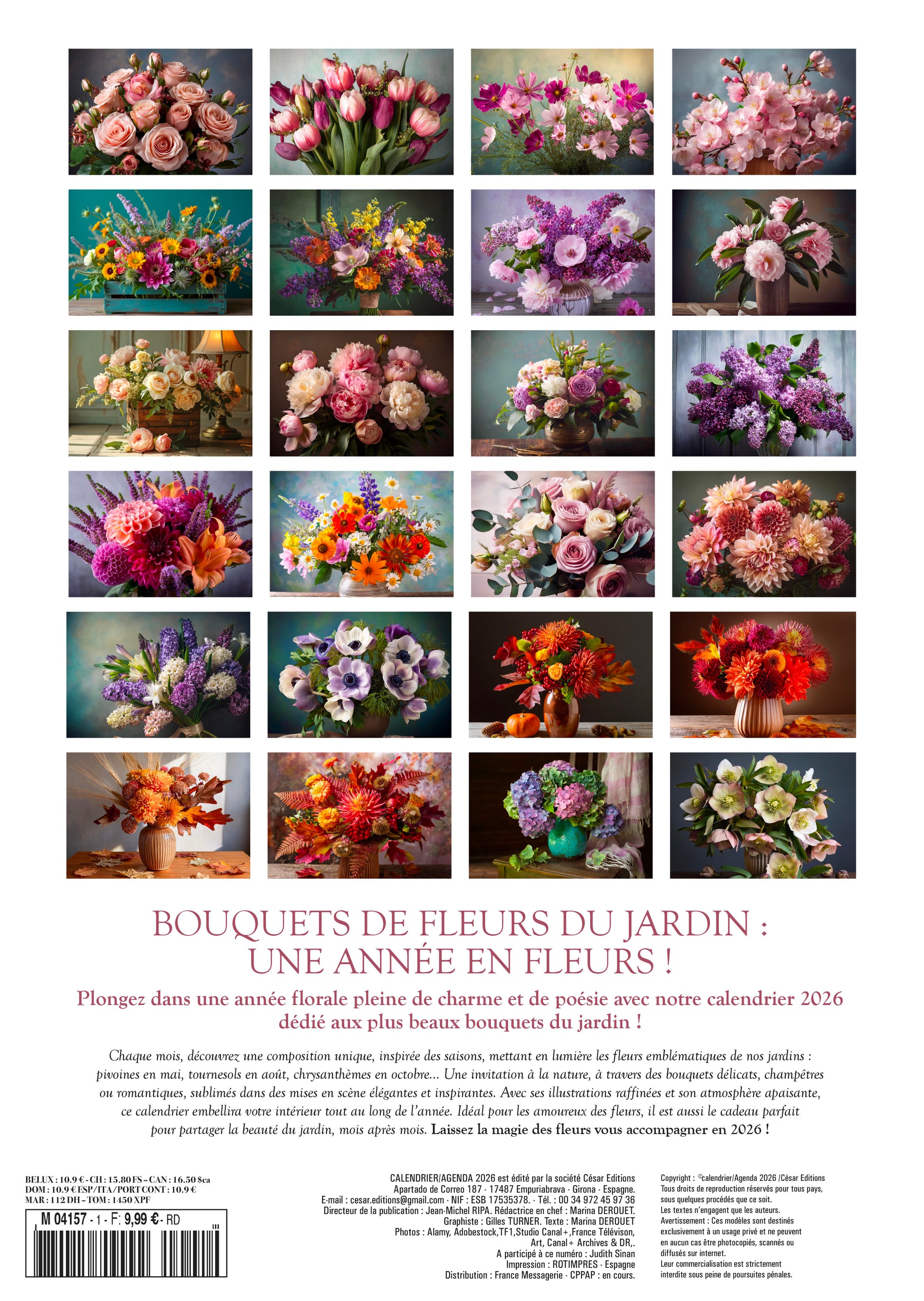 Calendrier 2026 : Les bouquets
