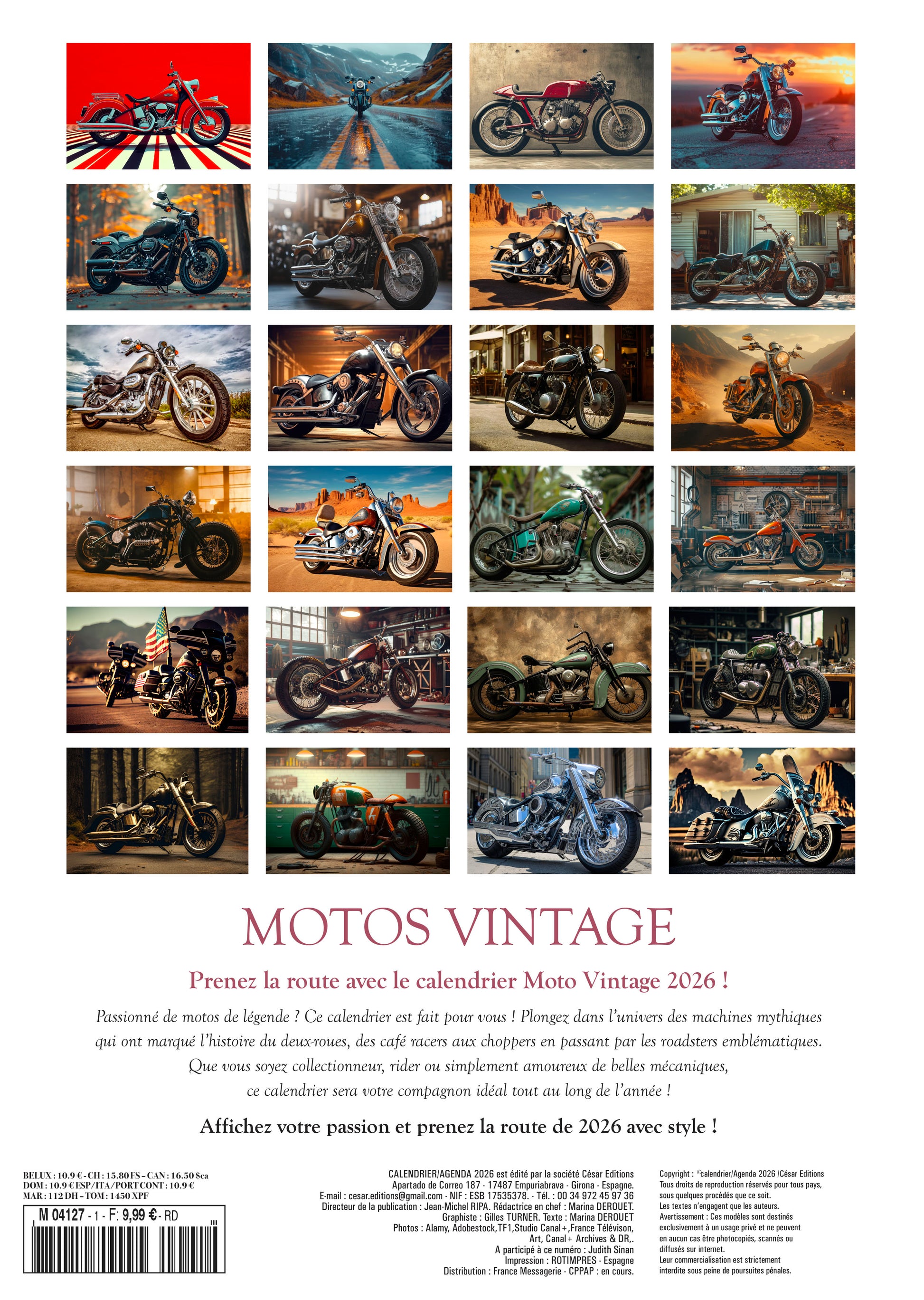 Calendrier 2026 : Motos Vintage