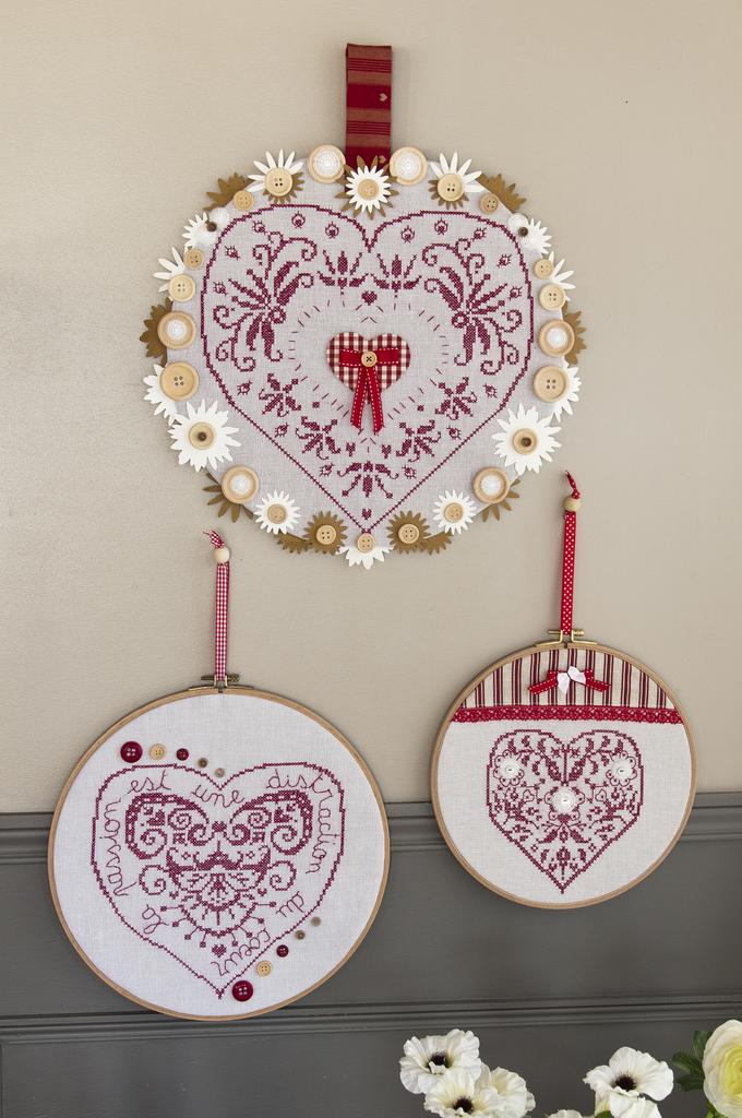 Broderie cœur, Création Point de Croix n°094