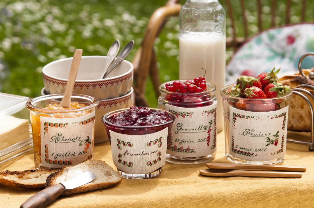 Jolies étiquettes pour pots de confiture, Création Point de Croix n°095