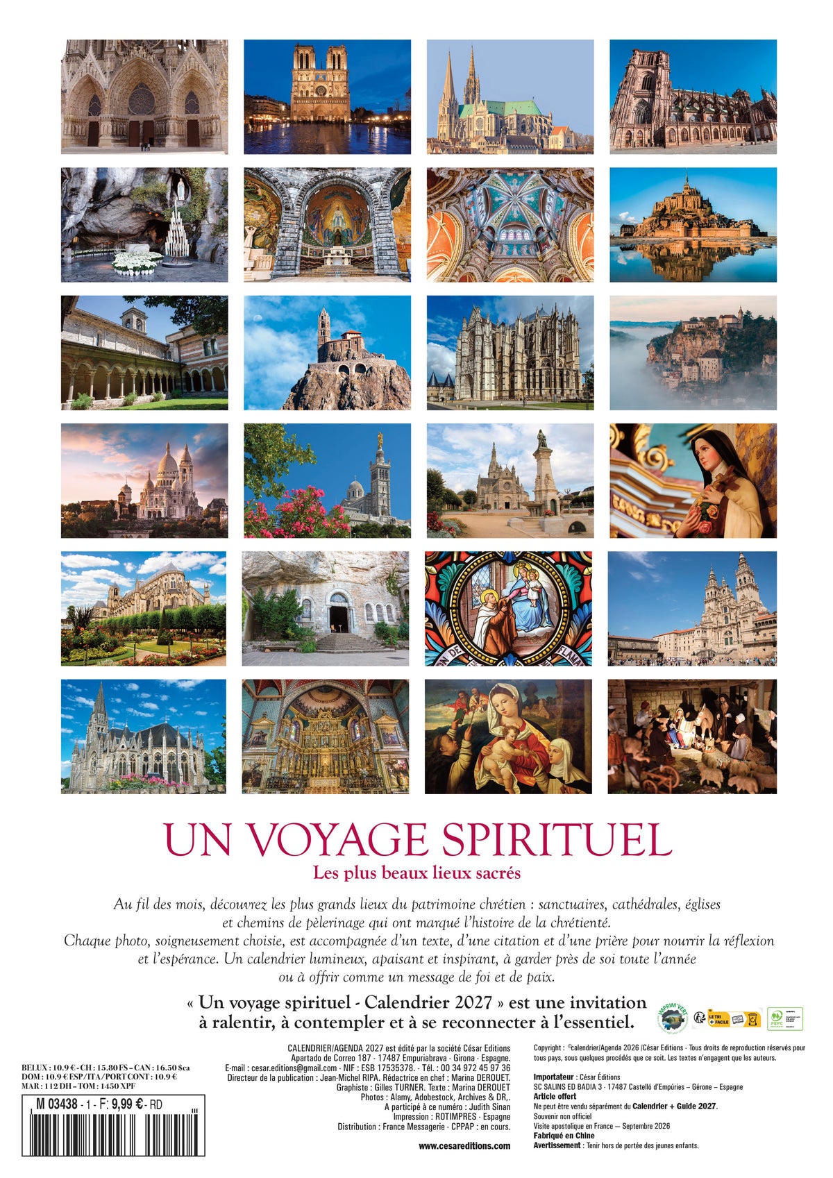 Découvrez le Calendrier 2027 Voyage Spirituel : 24 lieux sacrés, sanctuaires et paysages de foi. Une invitation à la contemplation et à l’évasion tout au long de l’année.