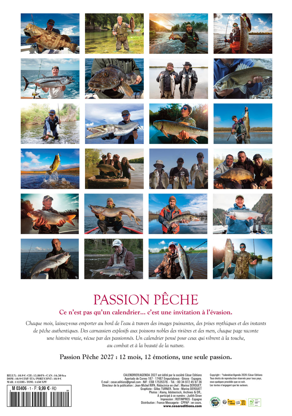 Découvrez le Calendrier 2027 Passion Pêche : 12 mois au bord de l’eau, entre nature, belles prises et tranquillité. Le cadeau idéal pour tous les passionnés de pêche.