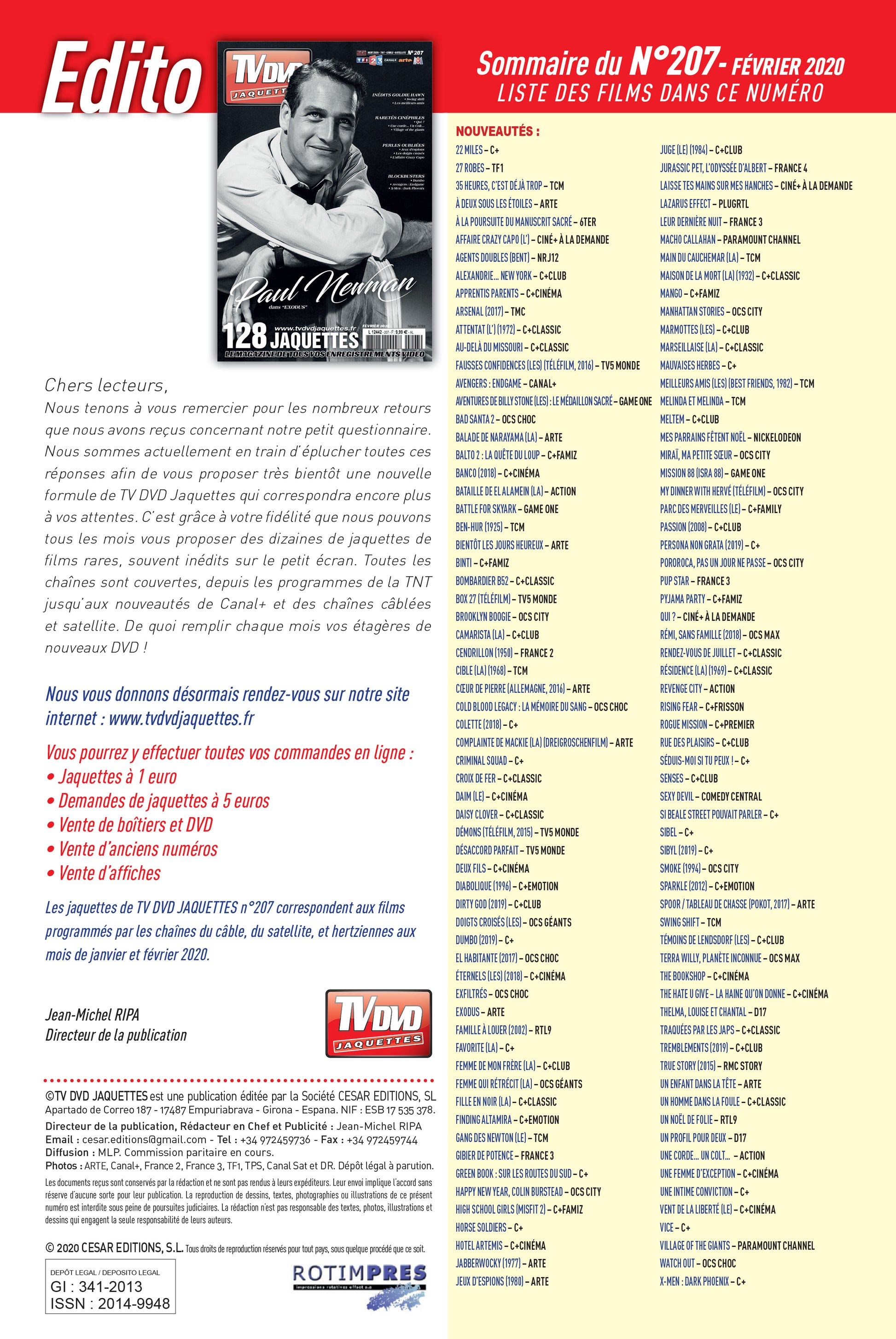 TV DVD JAQUETTE N°207