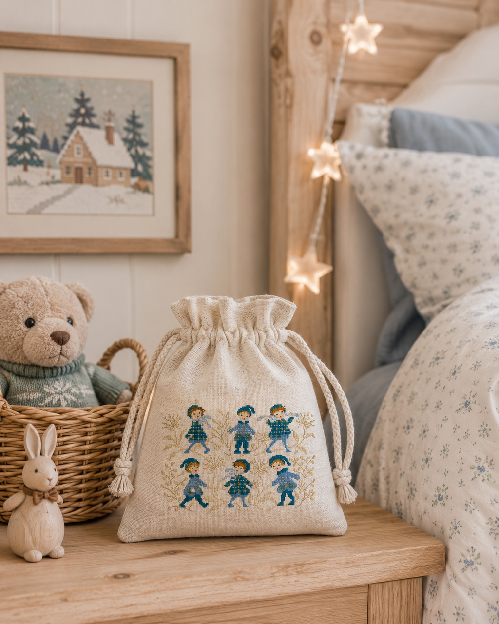 Enfants manteaux jacquard bleu