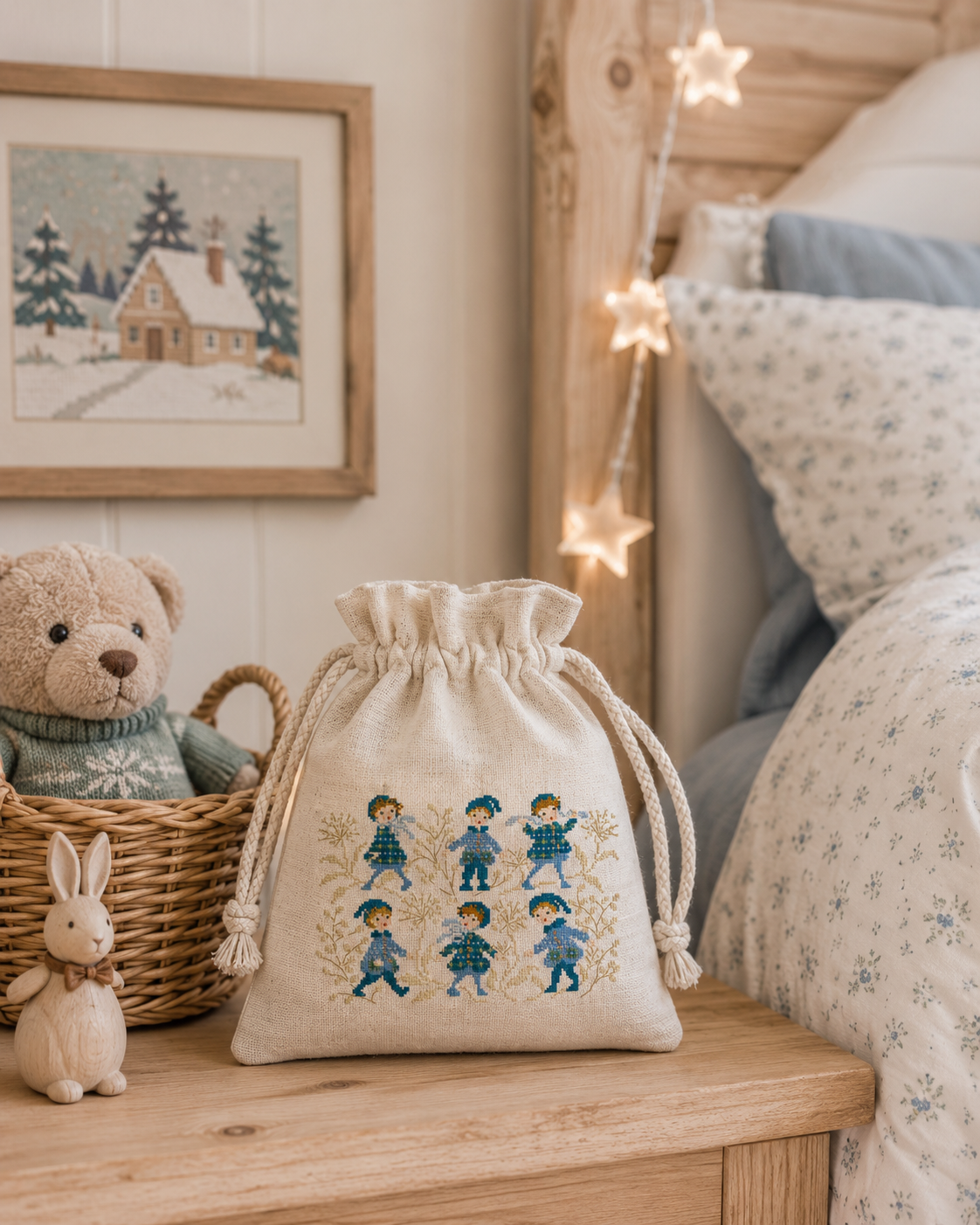 Enfants manteaux jacquard bleu