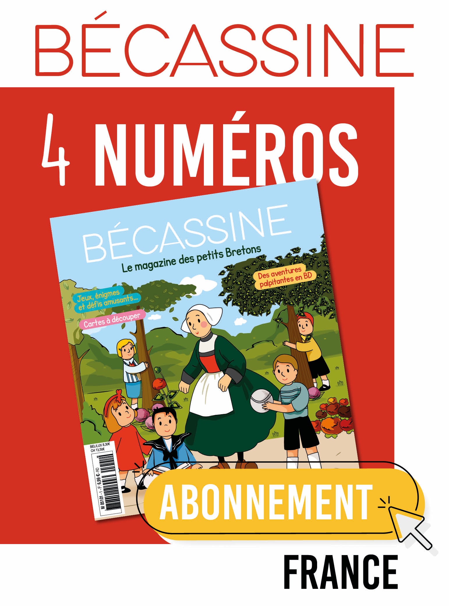 Abonnez-vous à Bécassine et recevez chaque numéro chez vous. Plongez dans l'univers tendre et intemporel de ce personnage emblématique de la BD française.