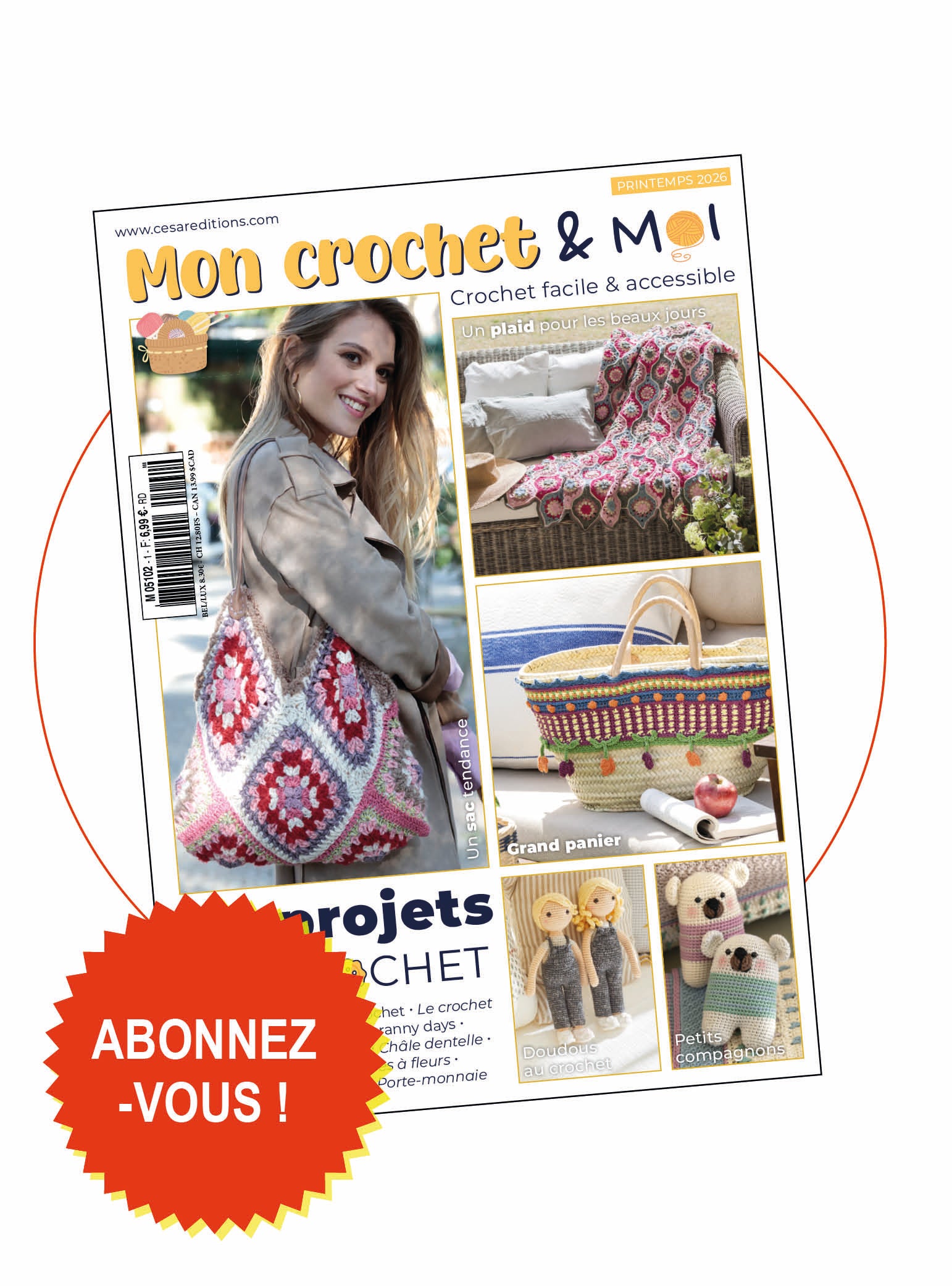 Abonnez-vous à Mon Crochet & Moi : inspiration, projets et conseils pour crocheter à votre rythme. Livraison chez vous en France, Europe et dans le monde.