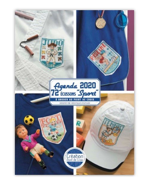 Découvrez l'agenda-calendrier 2020 « 72 Écussons à Broder » de Création Point de Croix par Véronique Enginger. 72 écussons inspirés du sport au point de croix, pour passionnées et débutantes.