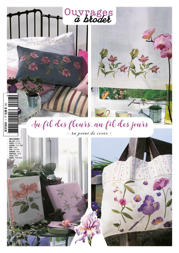 Mook broderie : plus de 15 projets floraux exclusifs au point de croix. Coussins, nappes, cartes et accessoires inspirés du langage des fleurs.