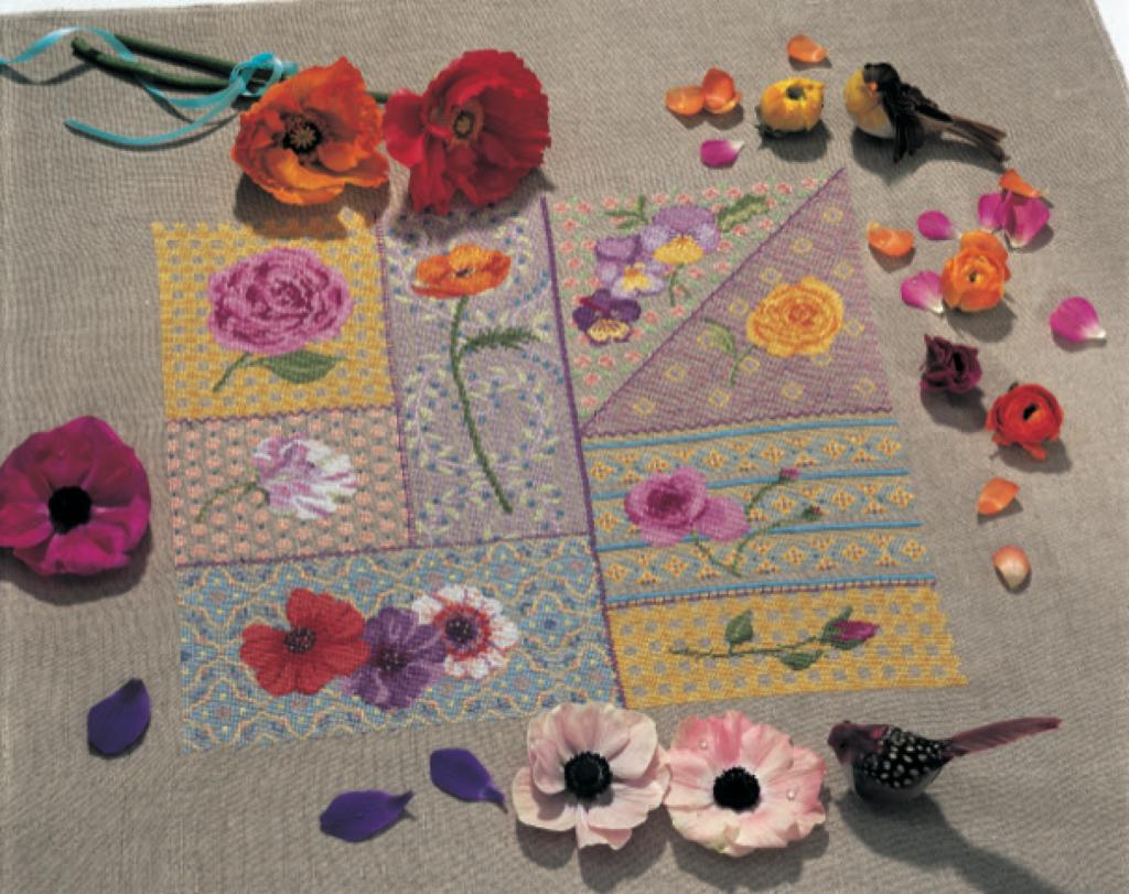 Mook broderie : plus de 15 projets floraux exclusifs au point de croix. Coussins, nappes, cartes et accessoires inspirés du langage des fleurs.