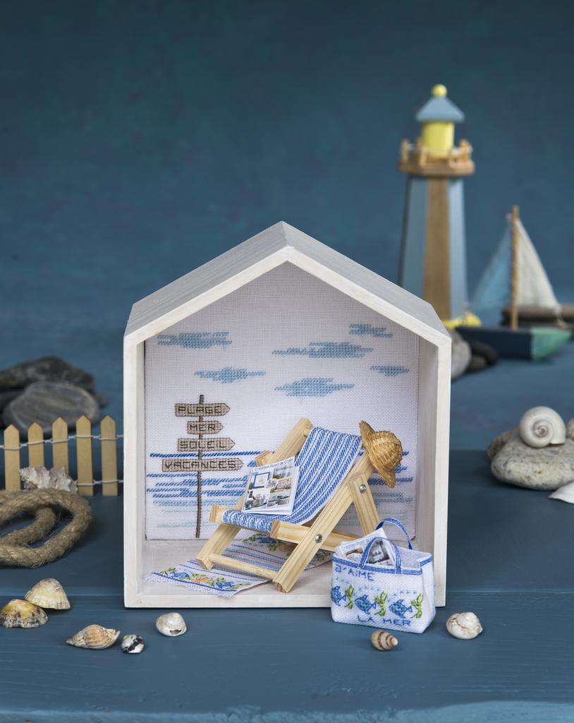 Vitrine de Plage, Création Point de Croix n°107