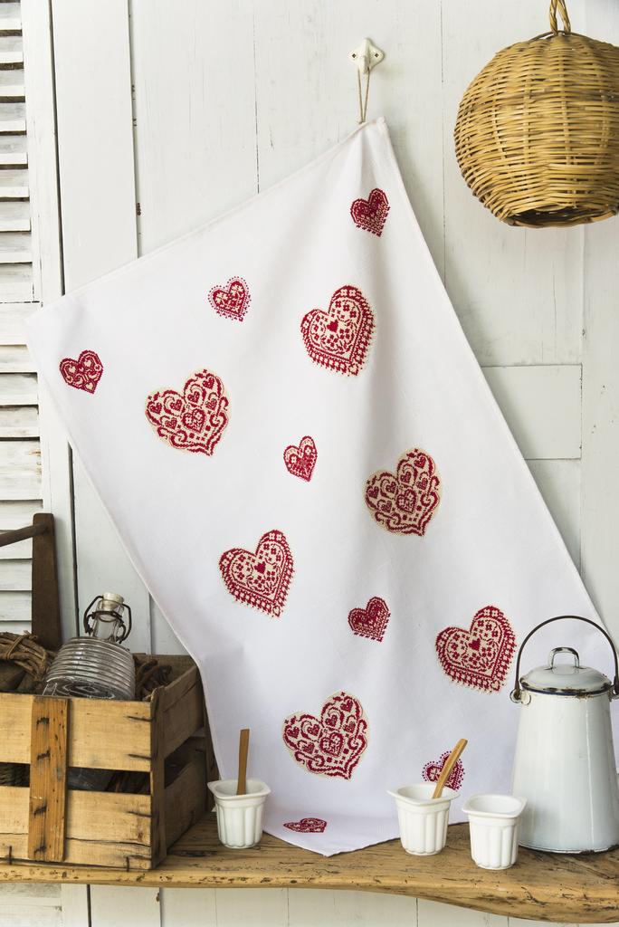 Torchon damier Coeurs