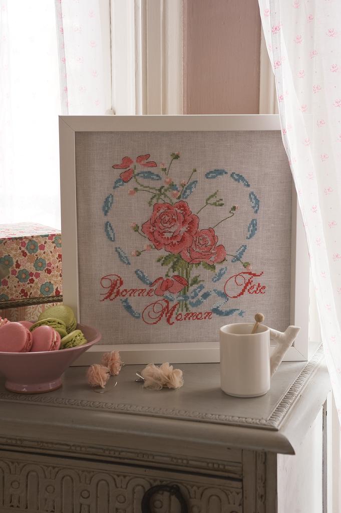 Des roses pour maman de Hélène Le Berre, Création Point de Croix n°018