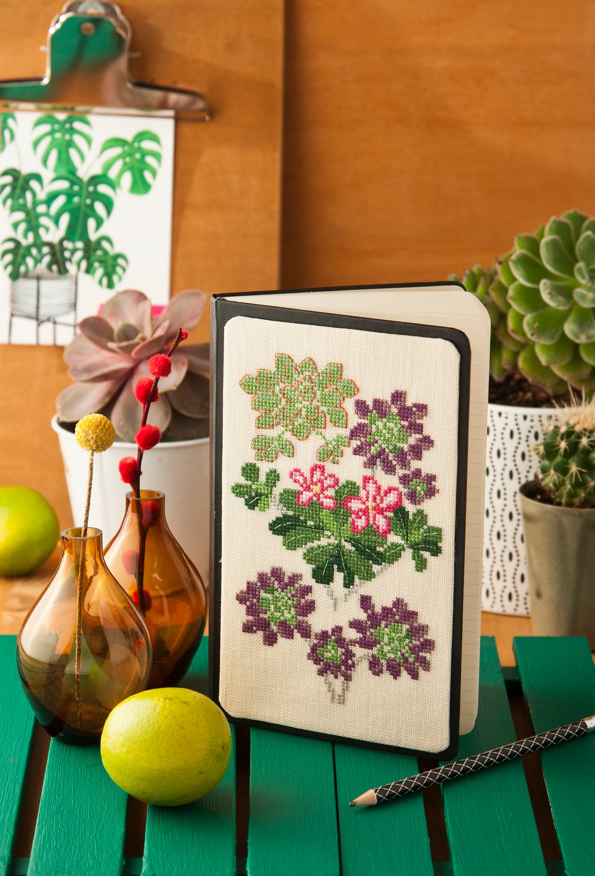 Mook point de croix : 23 modèles de cactus et succulentes à broder — créations rapides et originales pour apporter une touche de green à votre intérieur.