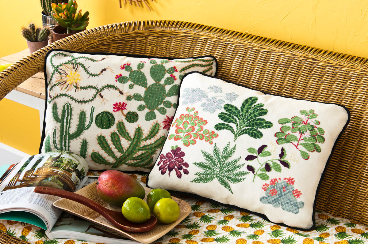 Mook point de croix : 23 modèles de cactus et succulentes à broder — créations rapides et originales pour apporter une touche de green à votre intérieur.