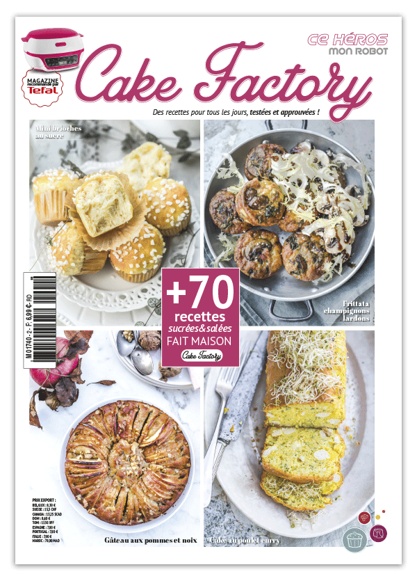 70 recettes sucrées et salées sélectionnées pour Cake Factory : blinis, cakes, muffins, brioches, financiers, tartelettes et bien plus.