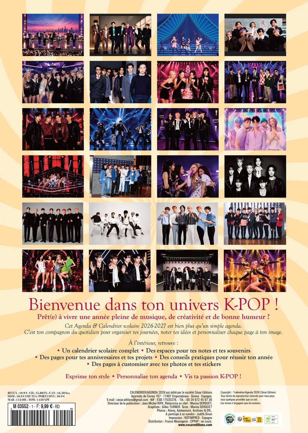 Découvrez le Calendrier 2027 K-POP : un agenda scolaire 2026-2027 pour planifier, créer et rêver au rythme de la K-POP. Idéal pour les fans de musique coréenne.