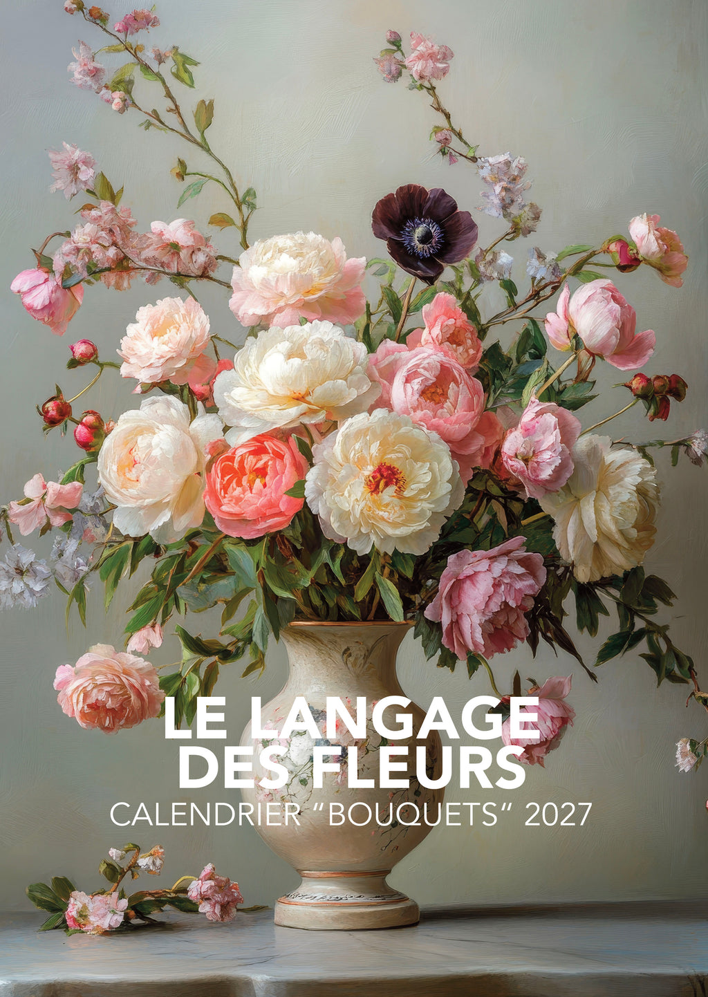 Calendrier 2027 Les Bouquets : 12 compositions florales inspirées des saisons, des pivoines aux chrysanthèmes. Un intérieur fleuri toute l’année. 9,99 €.