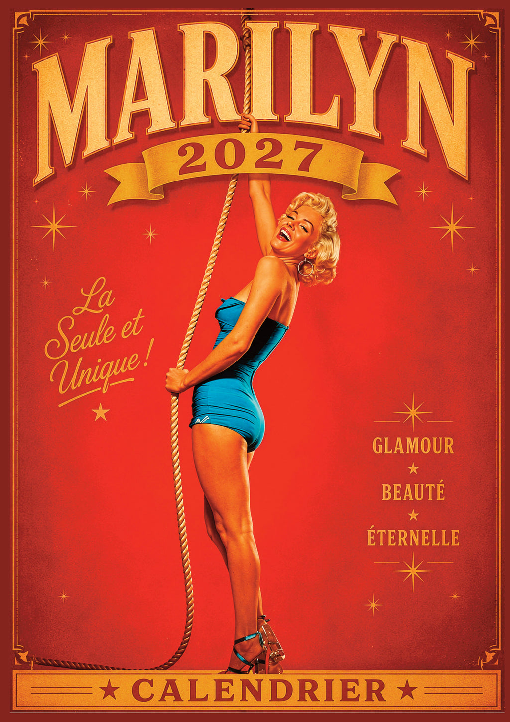 Calendrier 2027 Marilyn Monroe : 12 mois d’anecdotes inédites et dates clés sur la vie de l’icône d’Hollywood. Glamour et mystère toute l’année. 9,99 €.