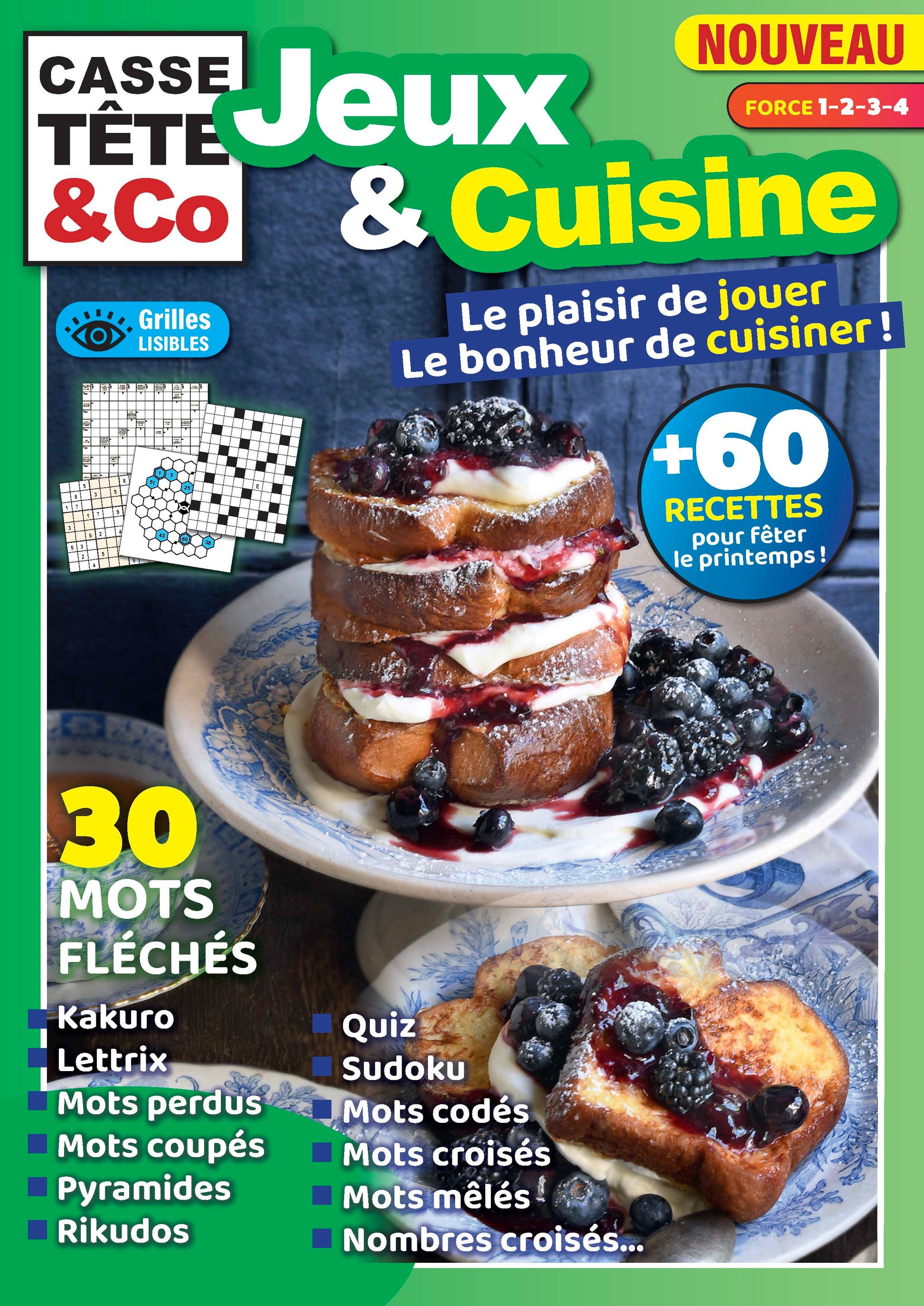 Casse-Tête & Co Cuisine & Jeux N°3 : gratins, brunchs, burgers et douceurs à partager + mots fléchés, sudokus et kakuros. Une pause gourmande et ludique. 6,99 €.