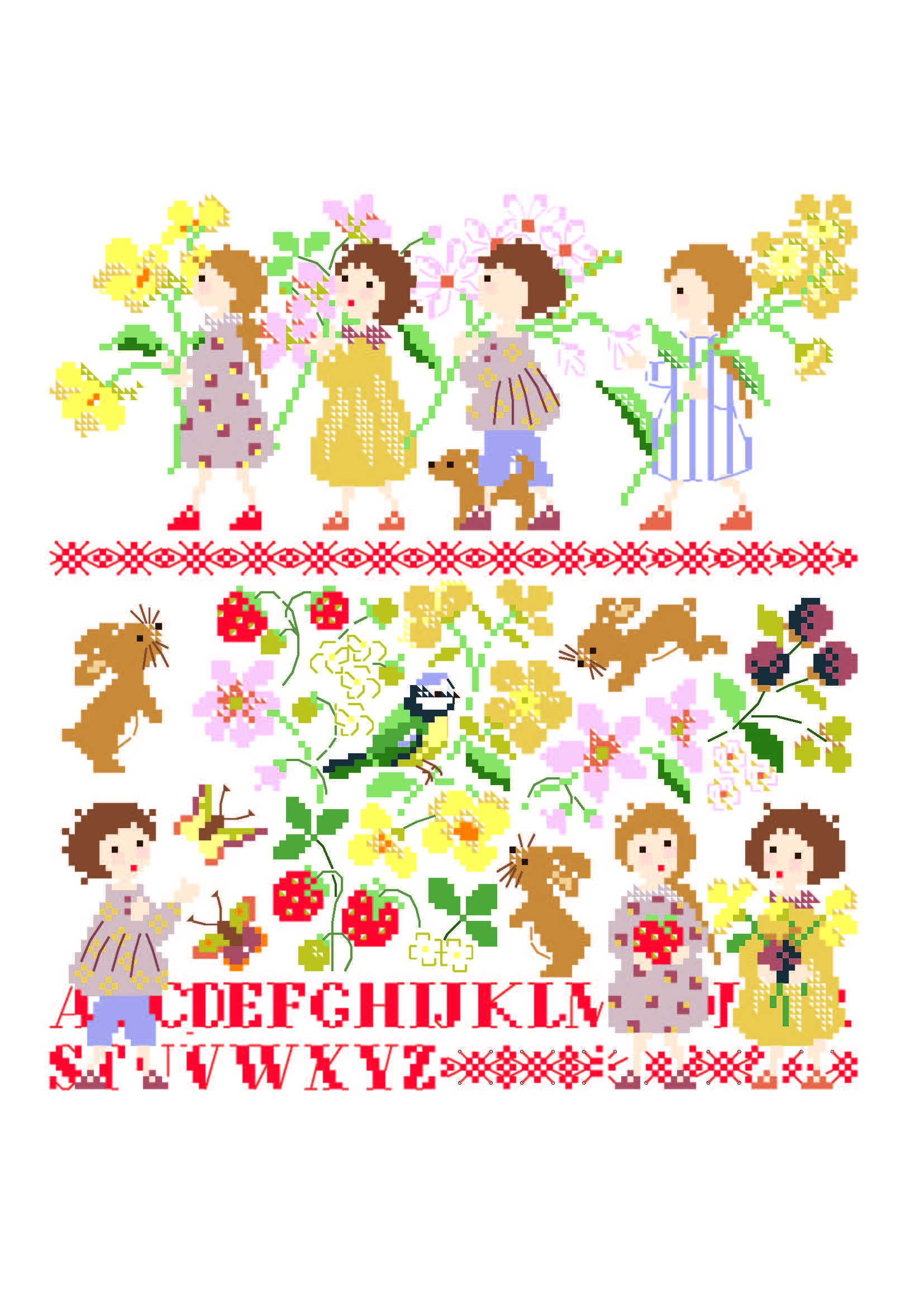 ABC enfants et fleurs