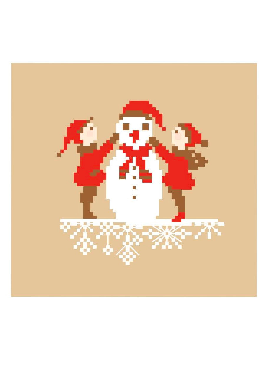 Kit Bonhomme de neige (toile Aïda, fils et aiguille inclus)