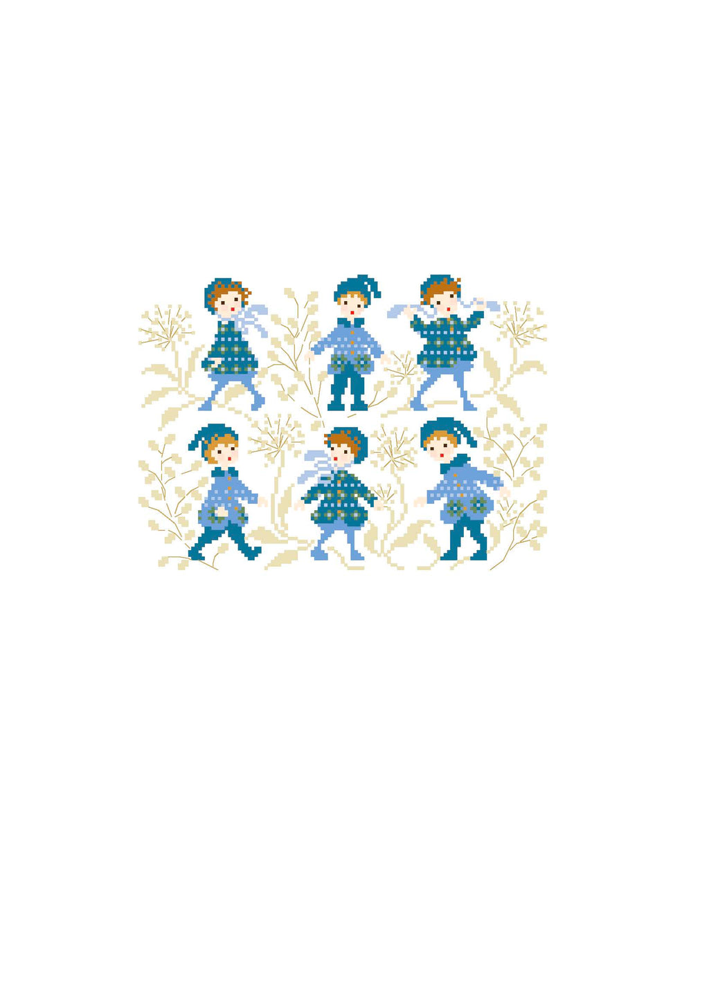Enfants manteaux jacquard bleu