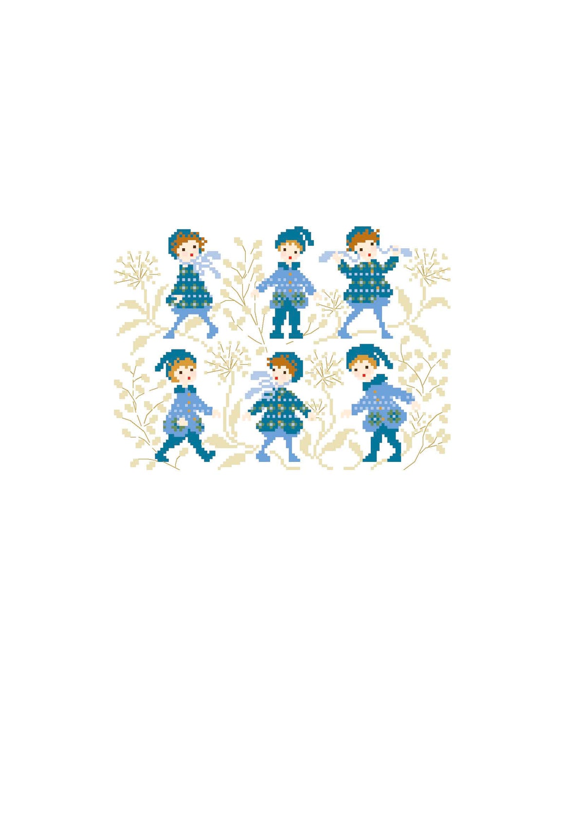 Enfants manteaux jacquard bleu