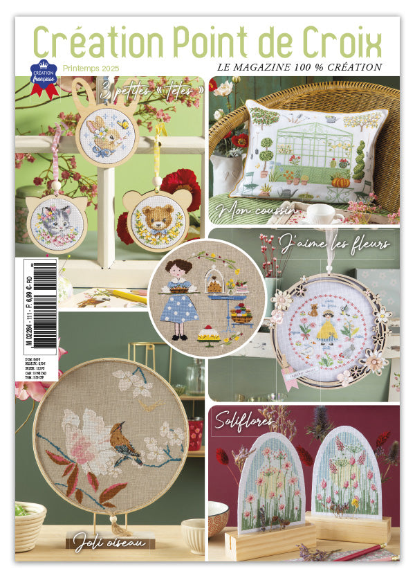 Découvrez le numéro 111 du magazine de broderie : motifs de printemps, Pâques, chatons, oiseaux et projets point de croix pour embellir votre intérieur.