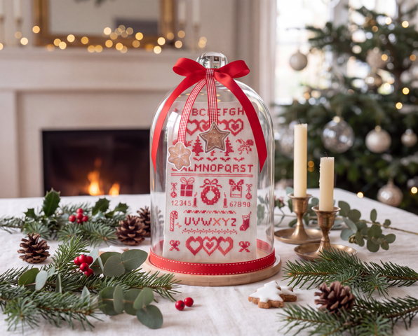 Brodez Noël avec Création Point de Croix N°121 : calendrier de l’Avent, décorations de sapin, banderole et tables de fête. Un magazine César Editions.