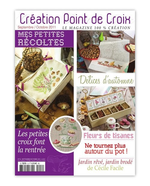 Découvrez le numéro 12 du magazine point de croix César Editions (sep/oct 2011). Motifs automne, noisettes, châtaignes, champignons et broderies aux couleurs de saison.