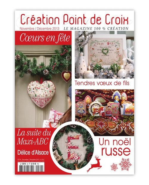 Découvrez le numéro 34 de Création Point de Croix (nov/déc 2013). Motifs de Noël, cadeaux brodés et créations festives pour les brodeuses.