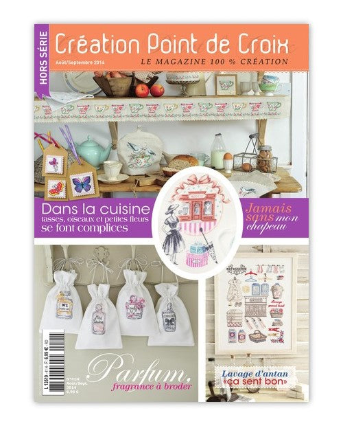 Hors-série Point de Croix spécial été : papillons, cuisine brodée et créations estivales. Grilles inédites par César Editions.