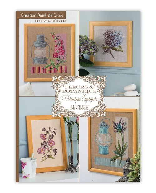 Création Point de Croix N°58 Hors-Série : coquelicot, hortensia, clématite et fleurs du jardin. Grilles inédites de Véronique Enginger – César Editions.