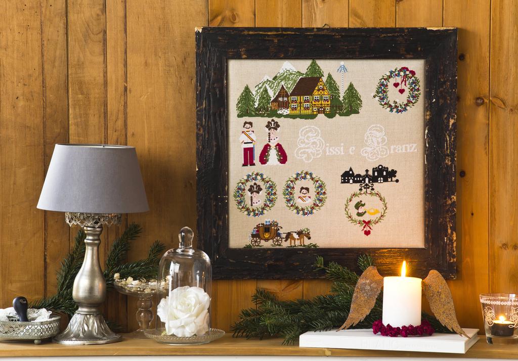 Création Point de Croix N°62 : motifs montagne, Tyrol, Sissi et Petit Chaperon Rouge. Grilles inédites hiver 2017 – César Editions.
