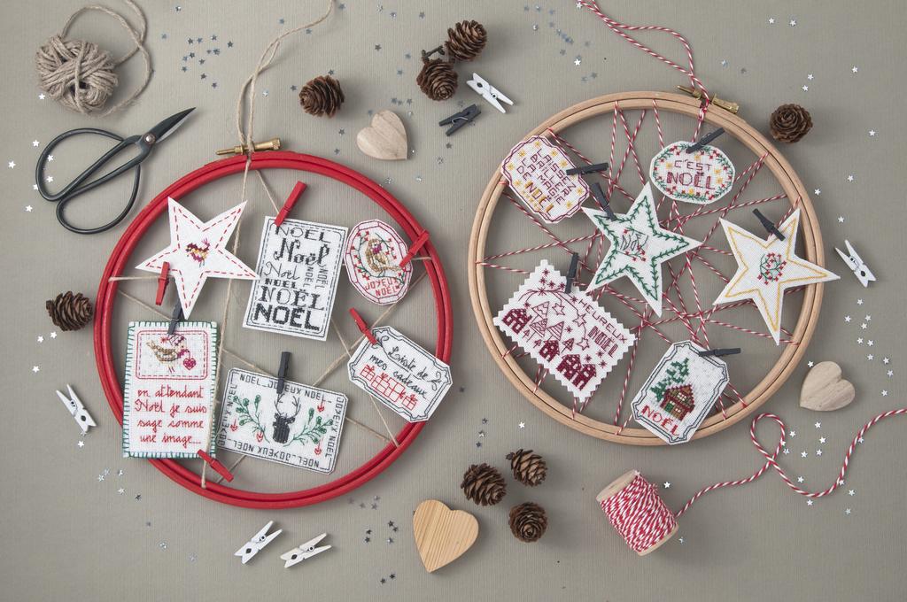 Création Point de Croix N°79 : grilles de point de croix sur le thème de Noël – animaux, décorations, chaussettes et accessoires de fêtes. Nov/Déc 2019.