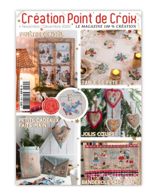 Magazine de broderie N°85 : grilles de point de croix sur le thème de Noël et de l’hiver – décorations, table de fête et motifs de saison. Nov/Déc 2020.