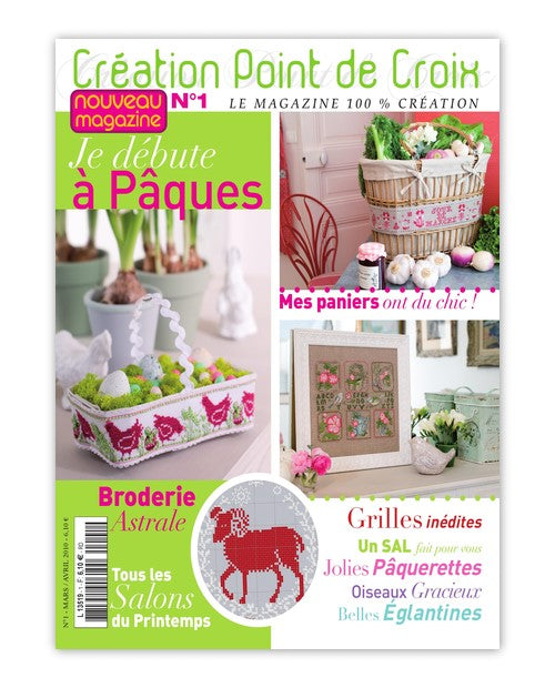 Découvrez le tout premier numéro du magazine Création Point de Croix : SAL inédits, créatrices, motifs de printemps et projets point de croix.